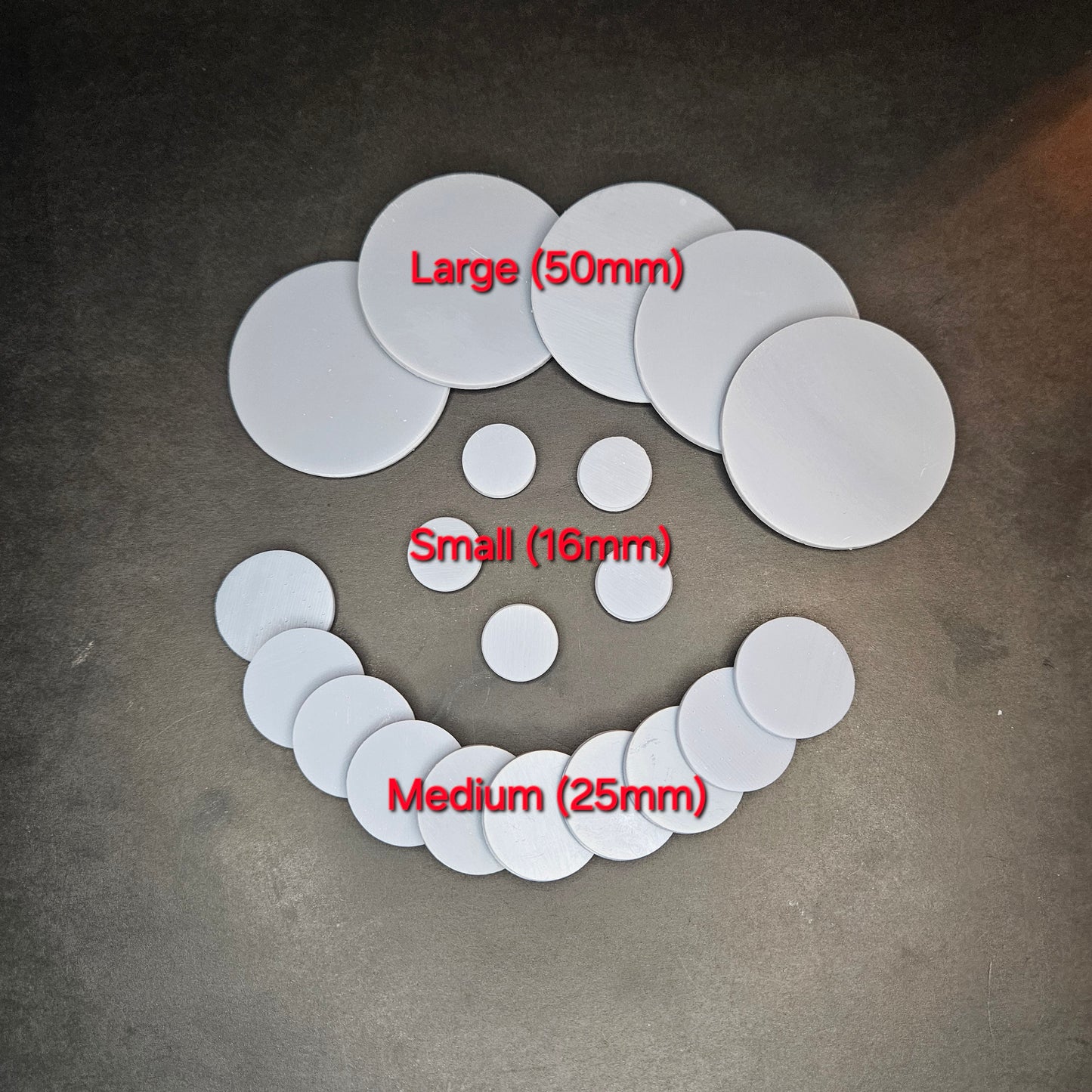 Bases, Plain (Round, Various Sizes - Multi-Packs)